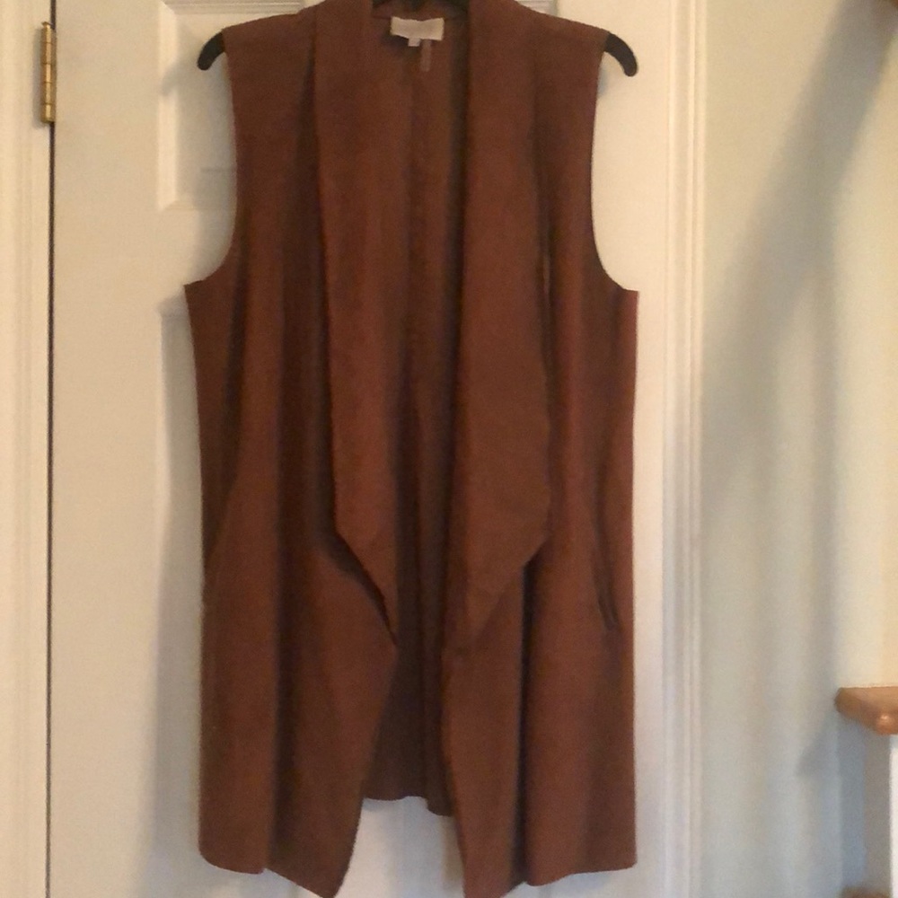 Faux suede vest